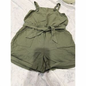 Old Navy Kids XL Green Sleeveless Utility Romper Summer Casual